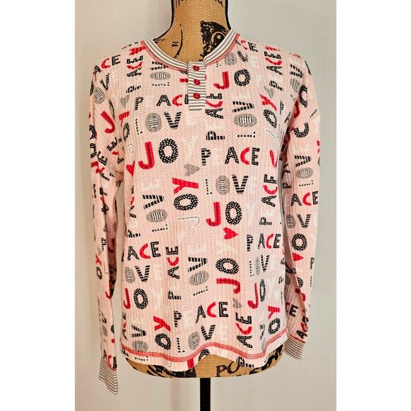 PJ Salvage Peace & Joy Waffle Ski Jammie Pajama Set Thermal Snowboard Sz S New - Picture 5 of 12